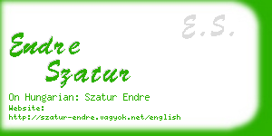 endre szatur business card